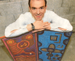 Franck Patin, portrait de l'artiste, peinture