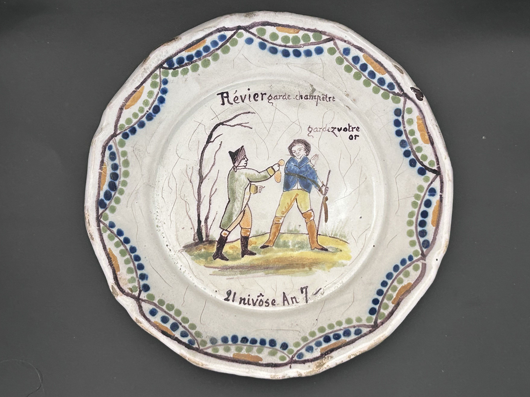 Assiette révolutionnaire de Nevers XVIIIe