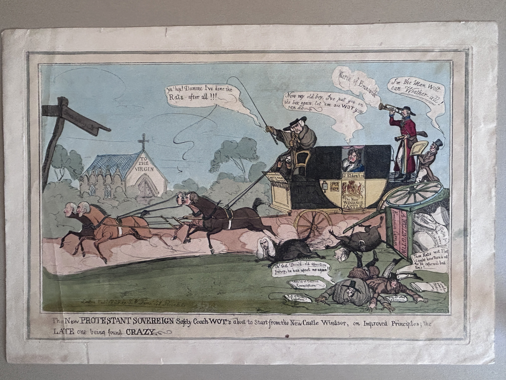 Estampe : caricature politique anglaise de 1829