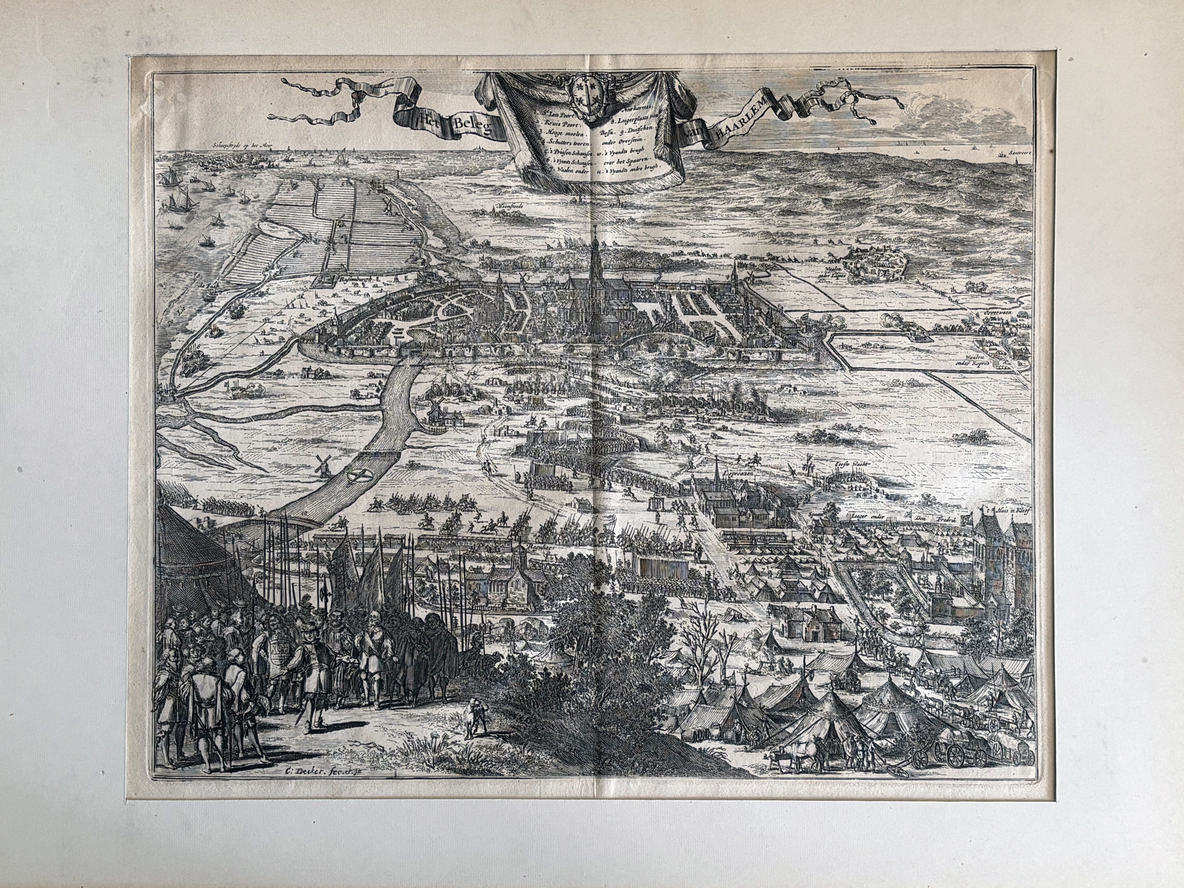 Gravure XVIIe : Siège de Haarlem