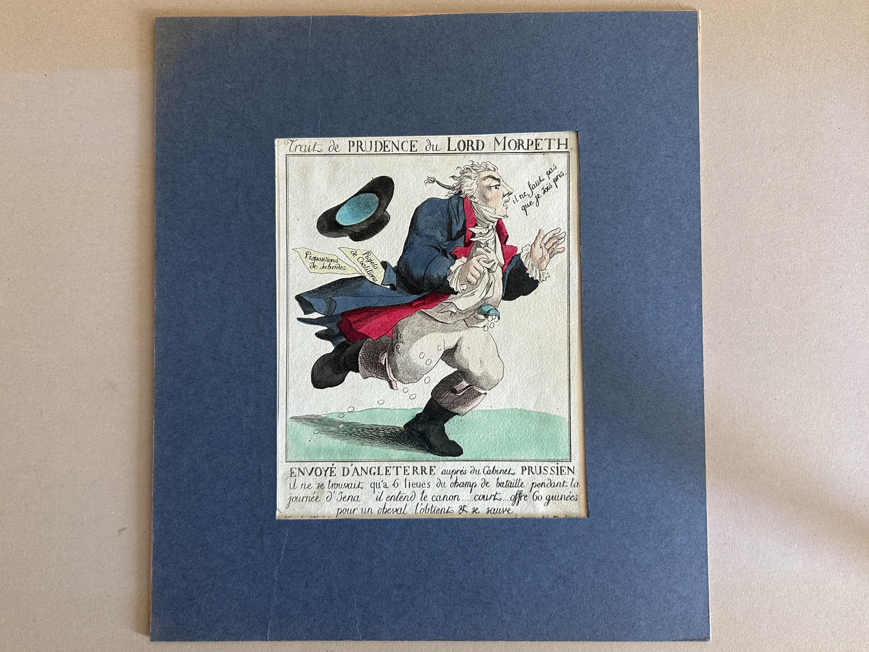 Trait de prudence du Lord Morpeth Eau-forte coloriée 1806