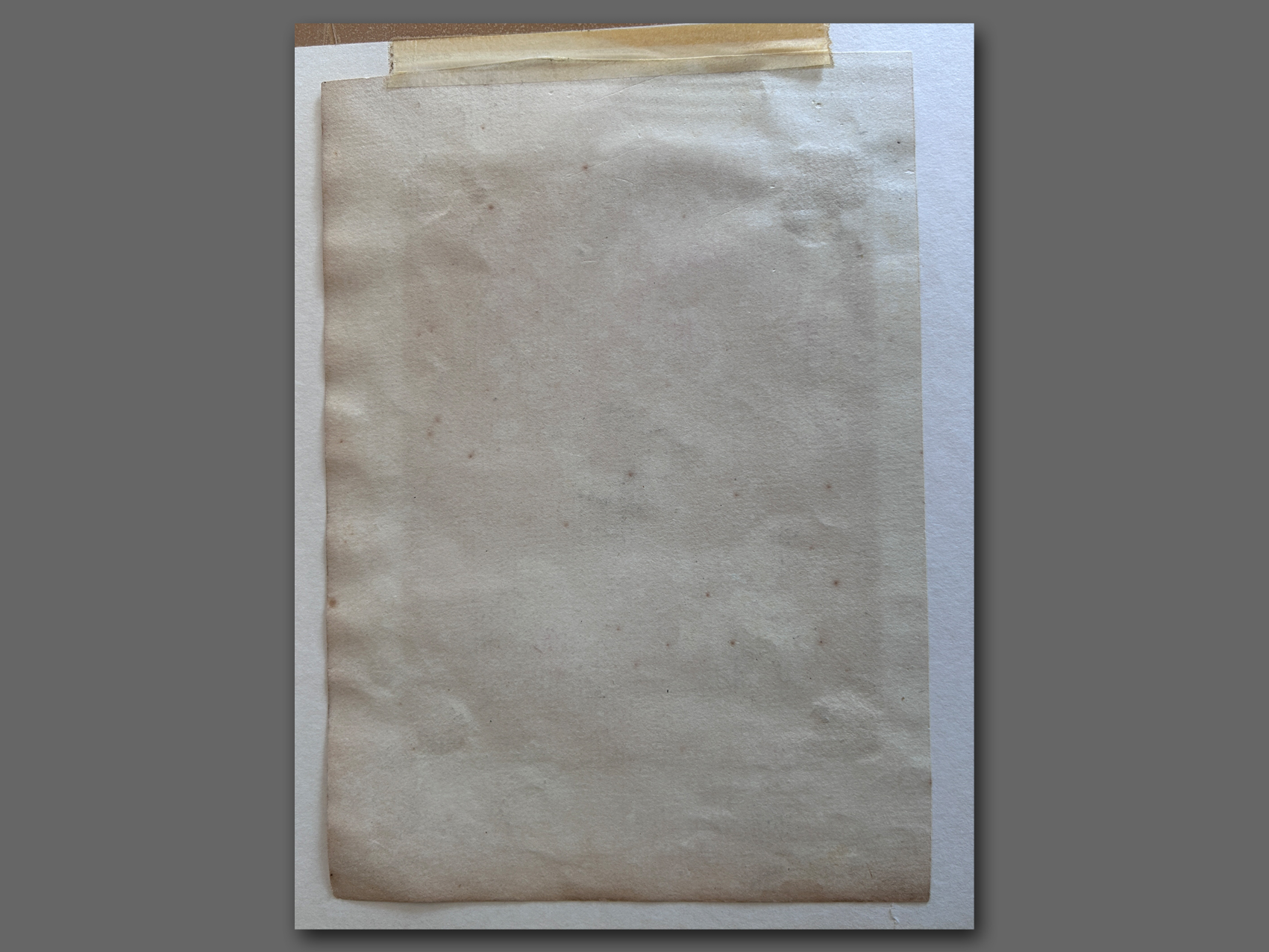 Verso de l'estampe et de sa feuille en papier vergé ancien